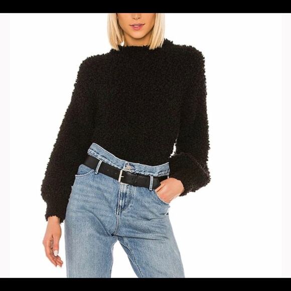 NWOT 1.State poodle texture pullover sweater black - Picture 3 of 10